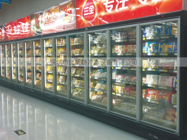 成都超市冷冻玻璃展示立柜